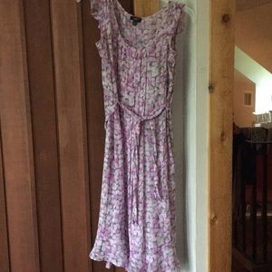 Ruffle sleeve pleated Talbots dress